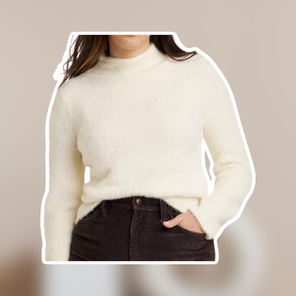 Women's Fuzzy Mock Turtleneck Pullover Sweater - Universal Thread™